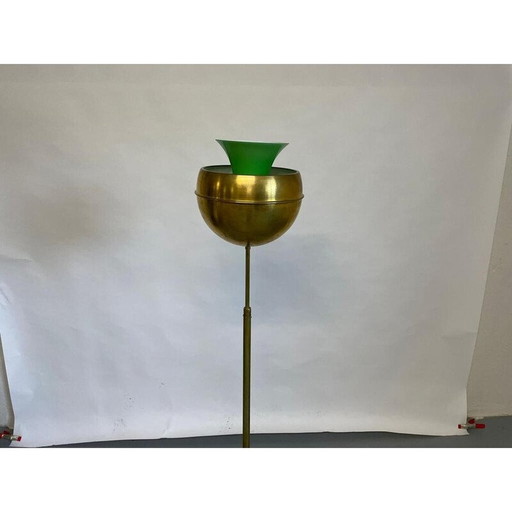 Vintage floor lamp in brass and glass, Czechoslovakia 1960