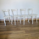 Set di 4 sedie Baumann bianche vintage in faggio, 1960