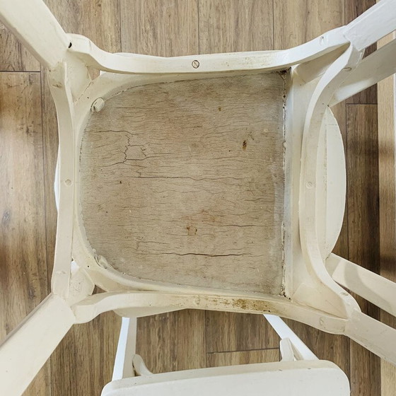 Image 1 of Set di 4 sedie Baumann bianche vintage in faggio, 1960