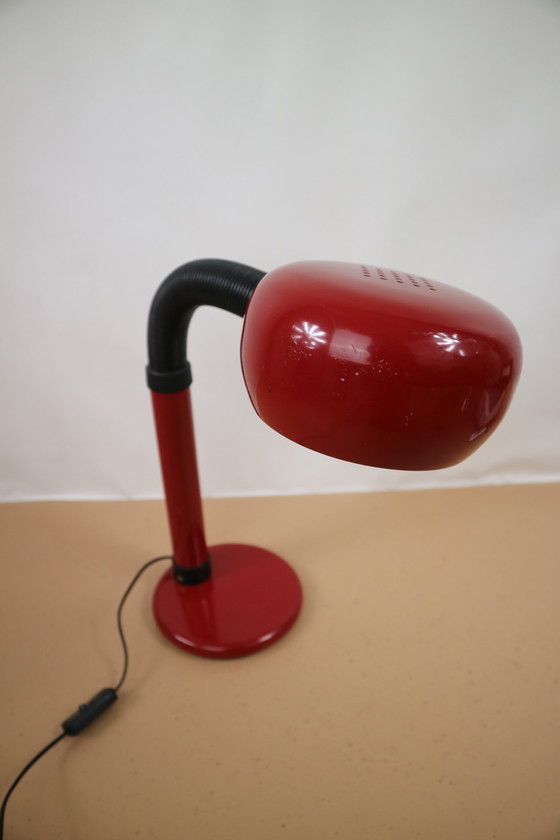 Image 1 of Lampada da tavolo rossa vintage
