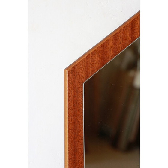 Image 1 of Vintage teak-framed diamond mirror, 1960