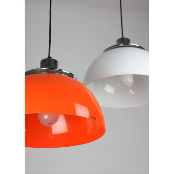 Image 1 of Pair of vintage Faro pendant lamps by Luigi Massoni from Guzzini, 1960s