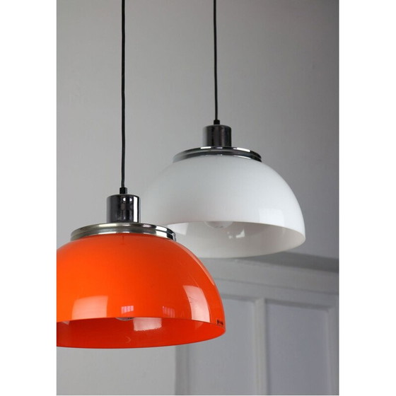 Image 1 of Pair of vintage Faro pendant lamps by Luigi Massoni from Guzzini, 1960s
