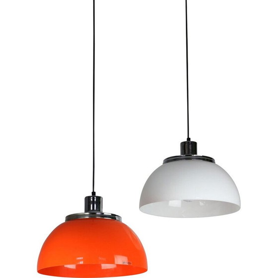 Image 1 of Pair of vintage Faro pendant lamps by Luigi Massoni from Guzzini, 1960s