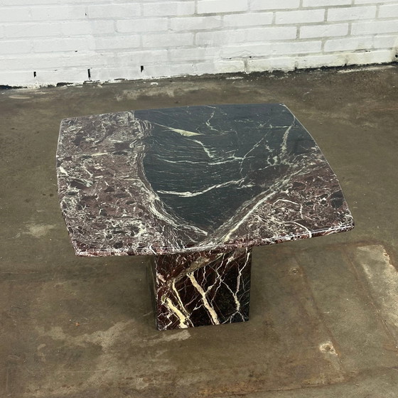 Image 1 of Italian Vintage Coffee Table Of Bordeaux Marble