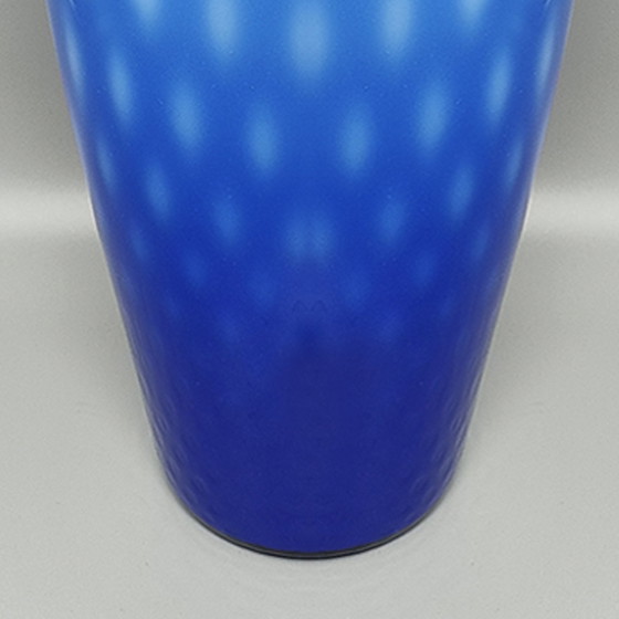 Image 1 of 1970s Astonishing Blue Vase in Murano Glass by Dogi. Made in Italy