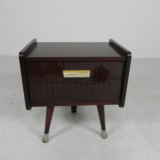 Image 1 of Bedside table with tapered legs, 1960s