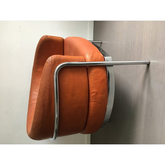 Image 1 of Vintage SZ18 armchair in beige leather by Hans Ell for 'T Spectrum, Netherlands 1970
