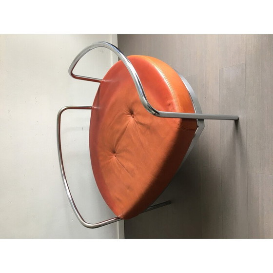 Image 1 of Vintage SZ18 armchair in beige leather by Hans Ell for 'T Spectrum, Netherlands 1970