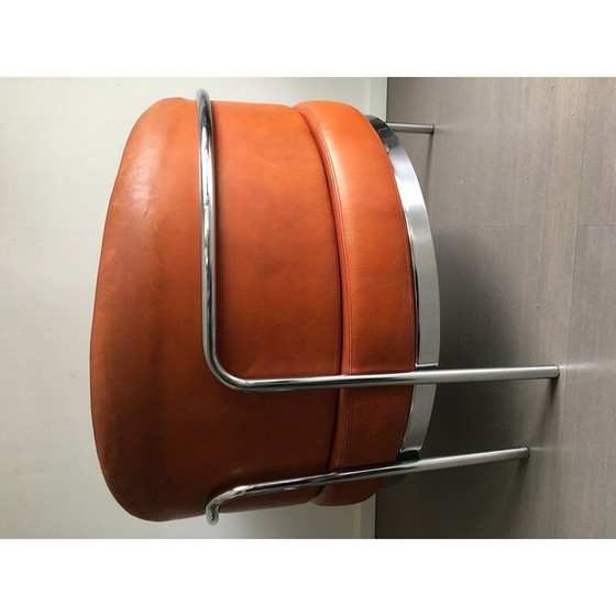Image 1 of Vintage SZ18 armchair in beige leather by Hans Ell for 'T Spectrum, Netherlands 1970