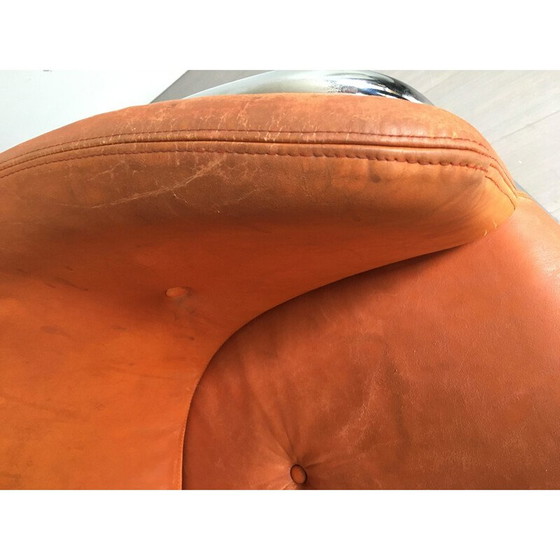 Image 1 of Vintage SZ18 armchair in beige leather by Hans Ell for 'T Spectrum, Netherlands 1970
