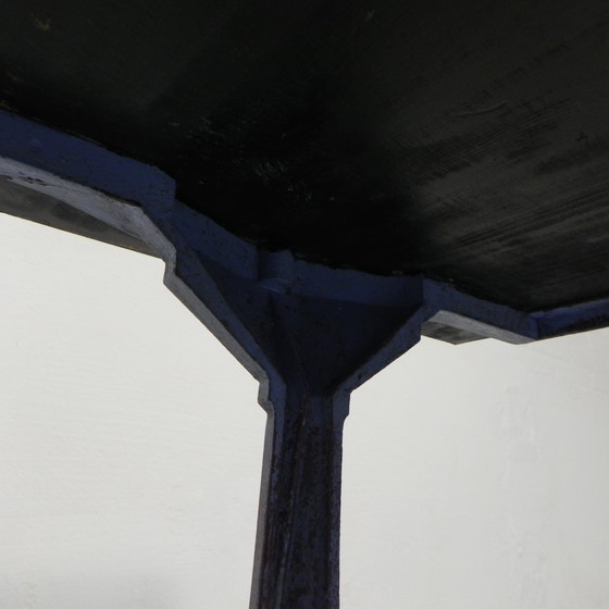 Image 1 of Tavolo da bistrot Art Déco con struttura in ghisa e piano in pino, anni &#39;30