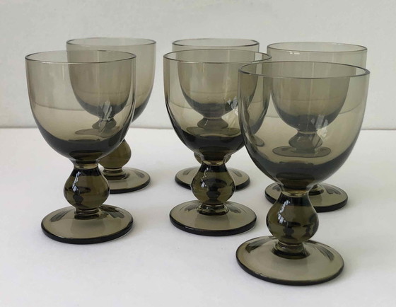 Image 1 of Caraffa e 6 bicchieri soffiati 1960