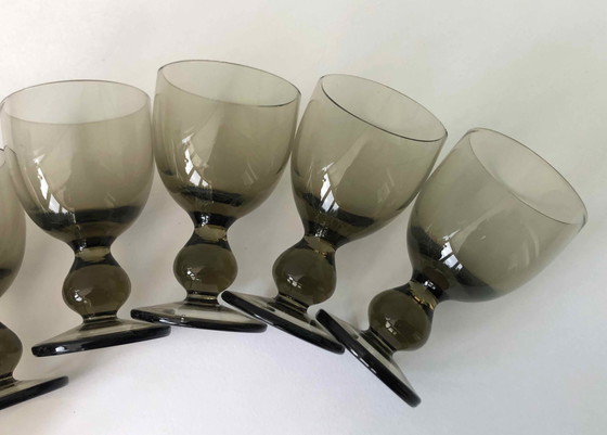 Image 1 of Caraffa e 6 bicchieri soffiati 1960