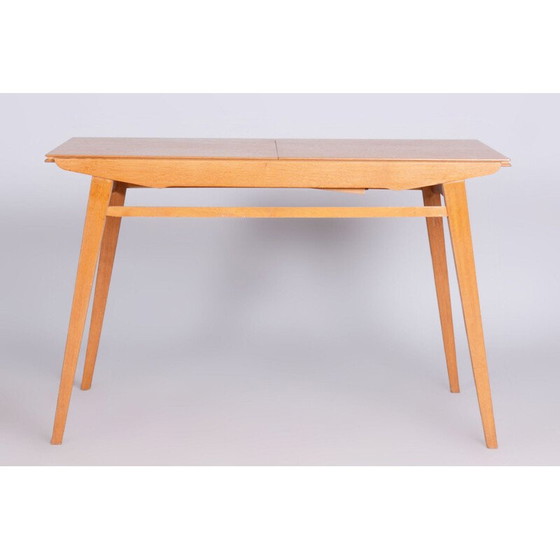 Image 1 of Vintage oak extendable table, Czechoslovakia 1950