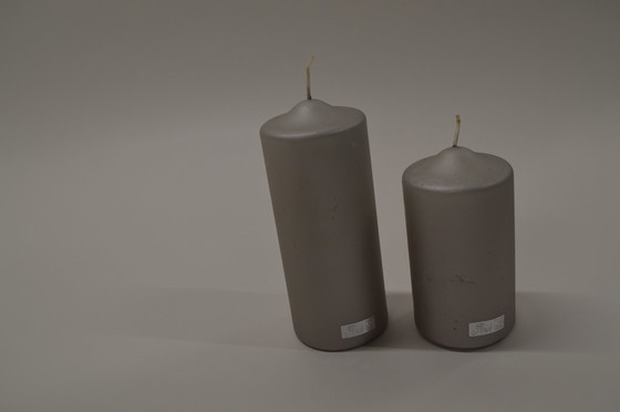 Image 1 of 2 Silver Blunt Candles