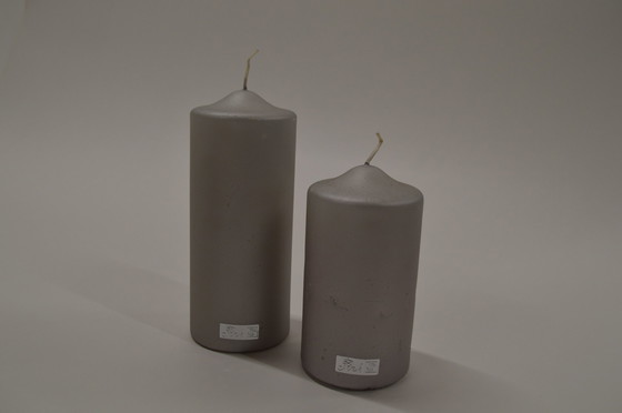 Image 1 of 2 Silver Blunt Candles