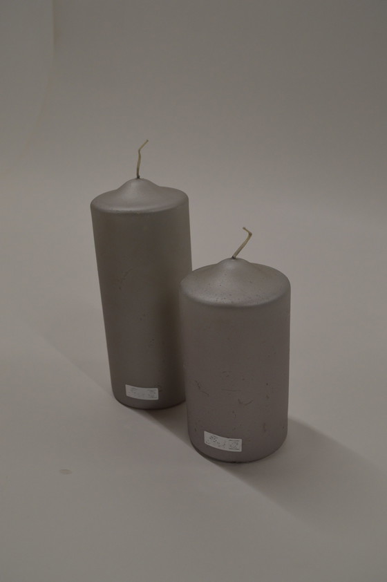 Image 1 of 2 Silver Blunt Candles