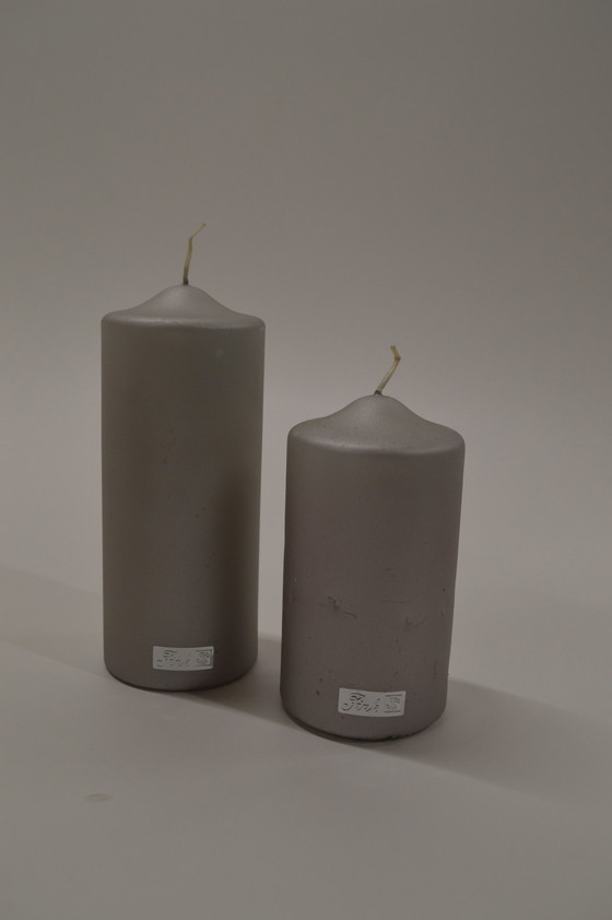 Image 1 of 2 Silver Blunt Candles