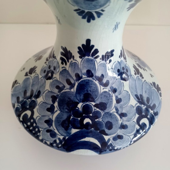 Image 1 of Hand-painted Delft Blue Ceramic Vase