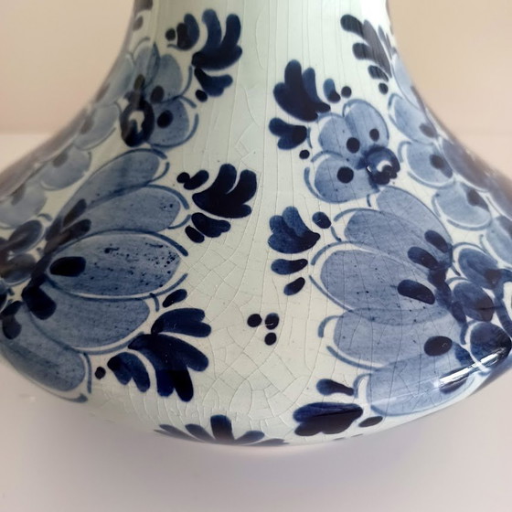 Image 1 of Hand-painted Delft Blue Ceramic Vase