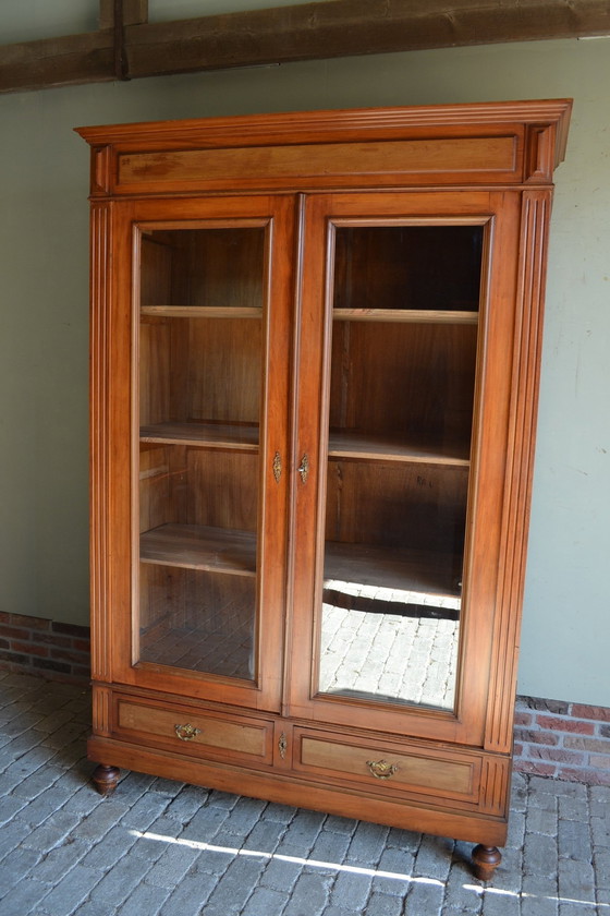 Image 1 of Antique Mahogany Wooden Bookcase, Display Case.