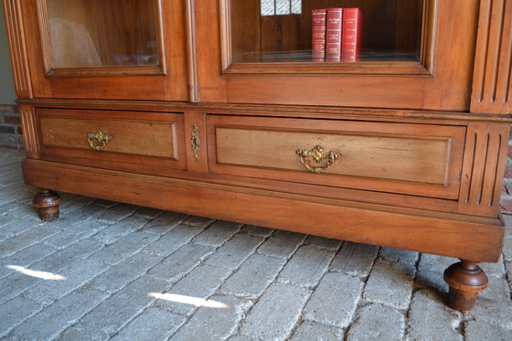 Image 1 of Antique Mahogany Wooden Bookcase, Display Case.