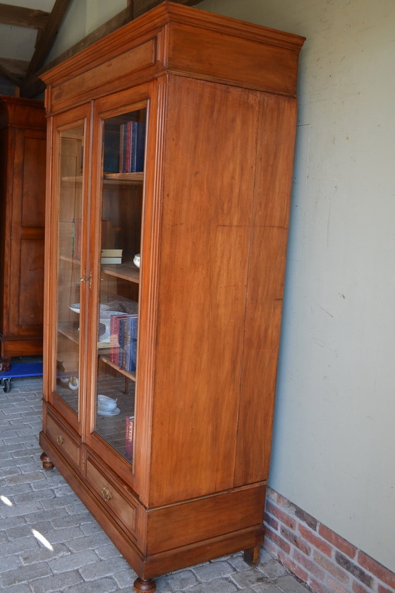 Image 1 of Antique Mahogany Wooden Bookcase, Display Case.