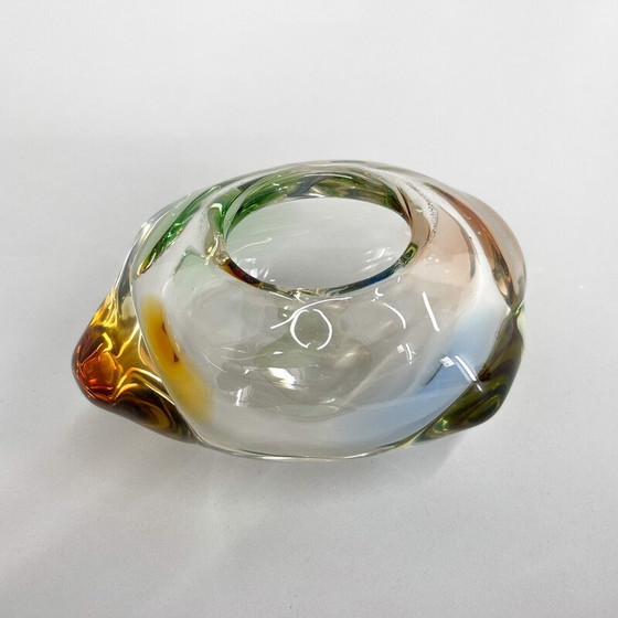 Image 1 of Vintage Art glass bowl by Frantisek Zemek for Mstisov Glassworks, Czechoslovakia 1950s