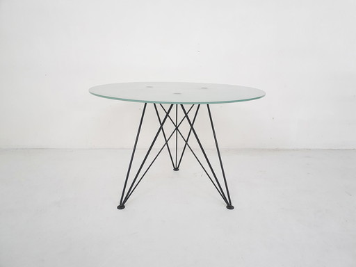 Rare Wire Frame Dining Table by Els Staal, The Netherlands, 1984