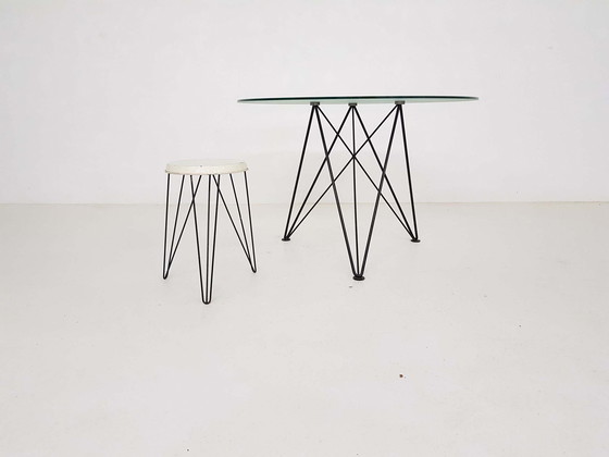 Image 1 of Rare Wire Frame Dining Table by Els Staal, The Netherlands, 1984