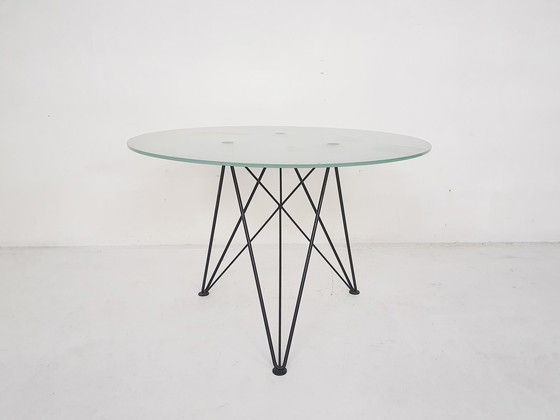 Image 1 of Rare Wire Frame Dining Table by Els Staal, The Netherlands, 1984