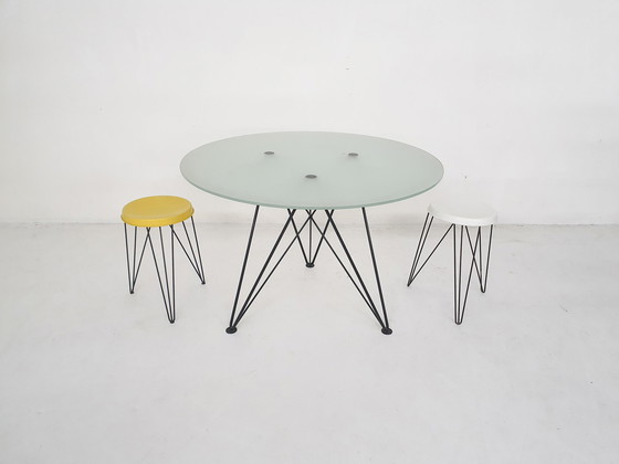 Image 1 of Rare Wire Frame Dining Table by Els Staal, The Netherlands, 1984