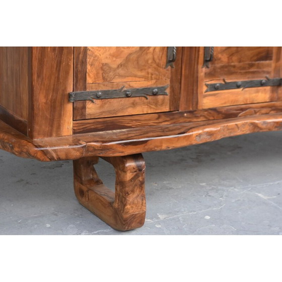 Image 1 of Vintage brutalist olive wood sideboard, 1960-1970