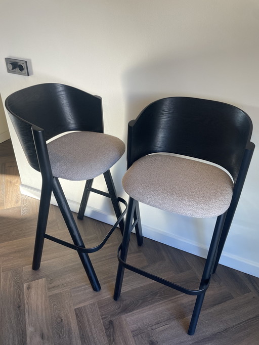 2x Bar Stools Banne Twigs Back Stone