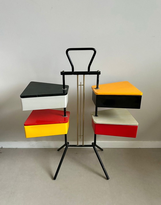 Image 1 of Dutch Design Sewing Box By Joost Teders For Metalux, 1950S