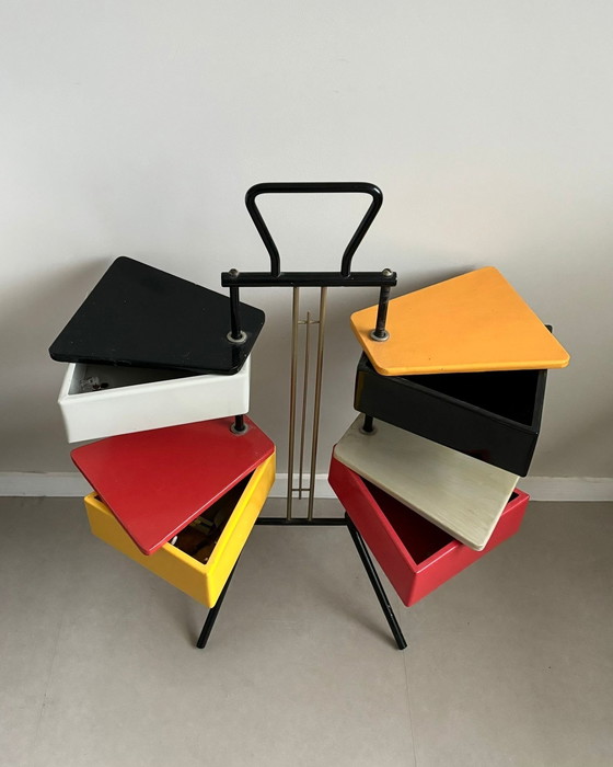 Image 1 of Dutch Design Sewing Box By Joost Teders For Metalux, 1950S