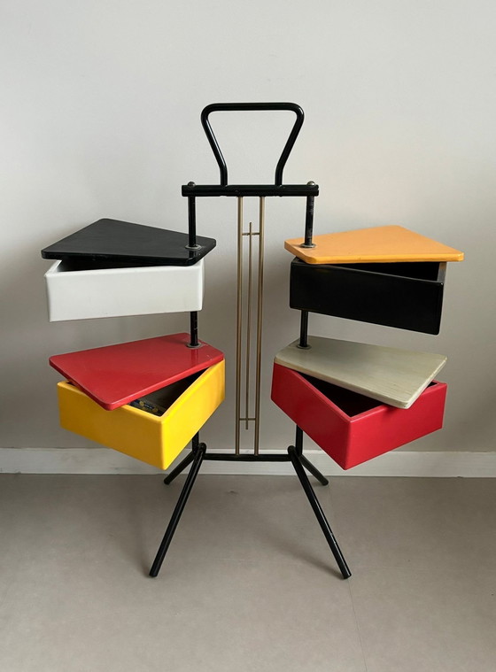 Image 1 of Dutch Design Sewing Box By Joost Teders For Metalux, 1950S