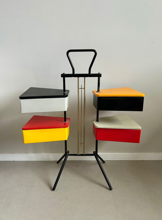 Image 1 of Dutch Design Sewing Box By Joost Teders For Metalux, 1950S