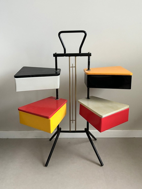 Image 1 of Dutch Design Sewing Box By Joost Teders For Metalux, 1950S