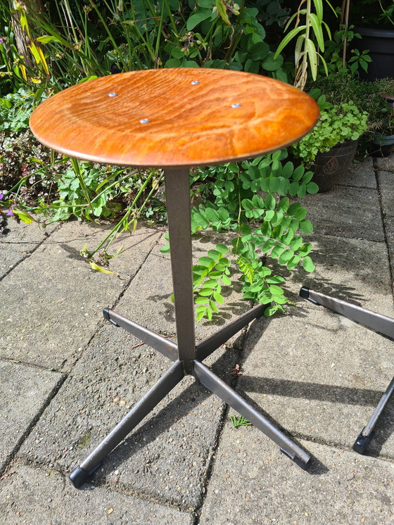 Image 1 of 3x Industrial Vintage Stools