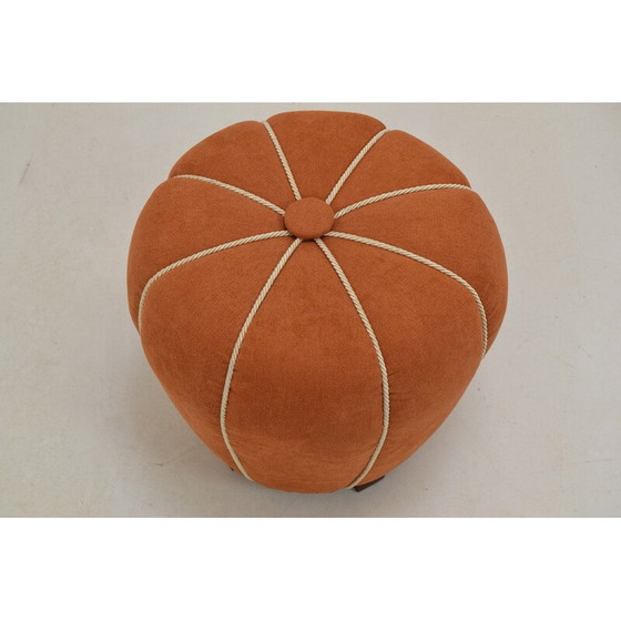 Image 1 of Vintage stool in wood and fabric by Jindřich Halabala, Czechoslovakia 1950