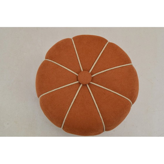 Image 1 of Vintage stool in wood and fabric by Jindřich Halabala, Czechoslovakia 1950