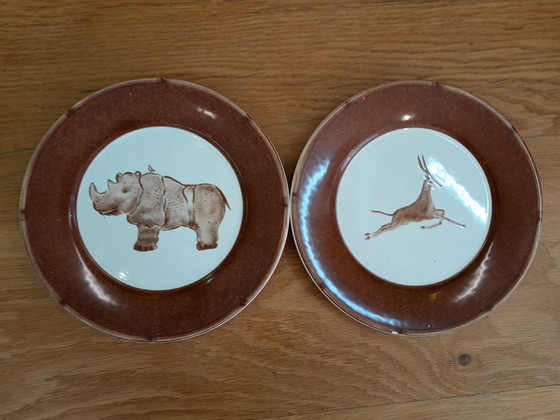 Image 1 of 5 piatti vintage con animali della savana 
