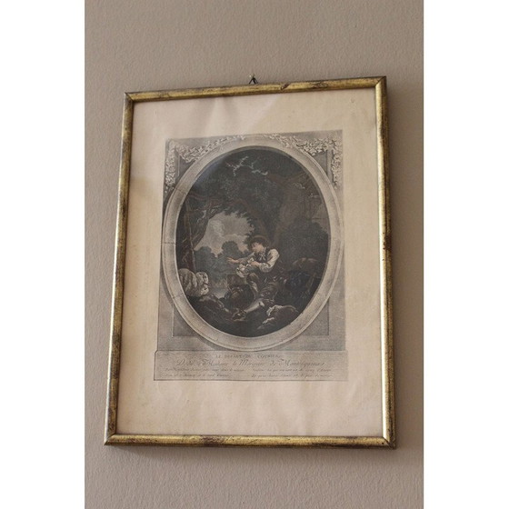 Image 1 of Pair of vintage paintings dedicated to the Marquise Madame de Montesquiou