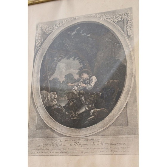 Image 1 of Pair of vintage paintings dedicated to the Marquise Madame de Montesquiou
