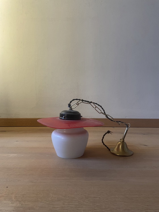 Image 1 of A vintage glass lamp from the 1940s