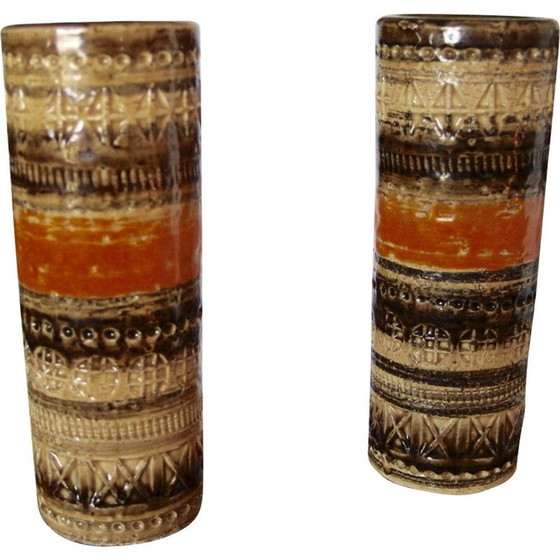 Image 1 of Coppia di piccoli vasi vintage di Aldo Londi, anni '70