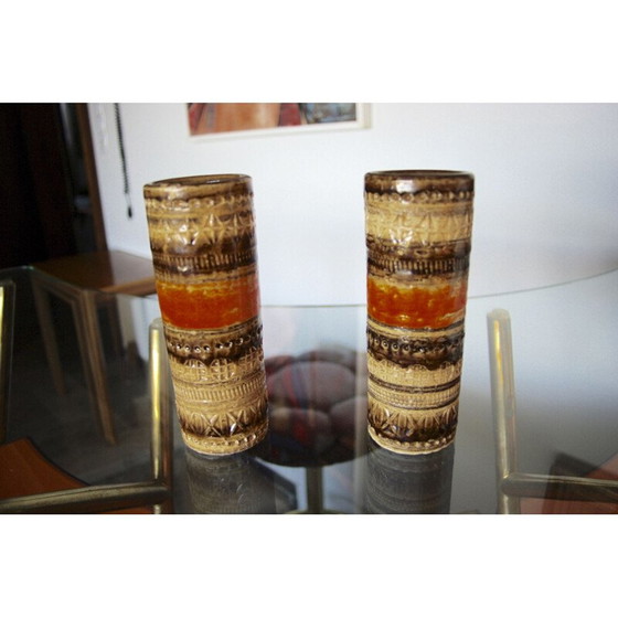 Image 1 of Coppia di piccoli vasi vintage di Aldo Londi, anni '70