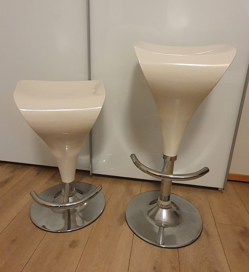 2 Everite Bar Stools. White.